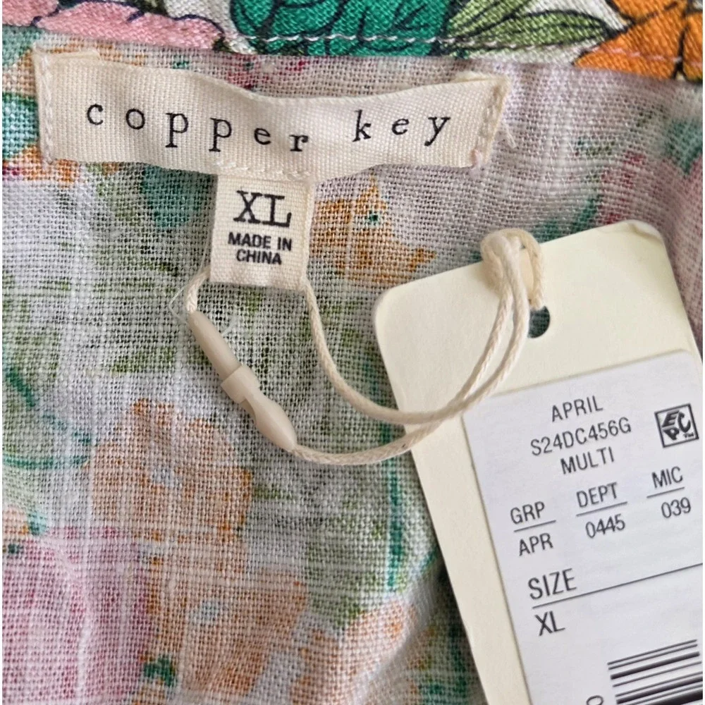 *NEW w/Tags Copper Key Girl's Size XL Sleeveless Dress Floral Tropical Ruffle